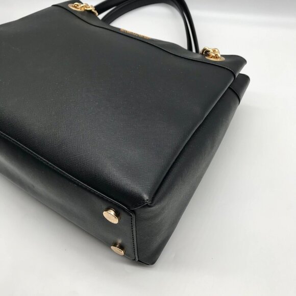 Michael Kors Black Saffiano Leather Lori Chain Tote Bag - Picture 6 of 10